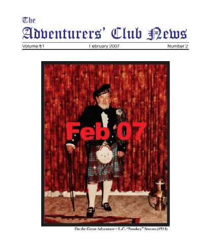 February 2007 Adventurers Club News Cover